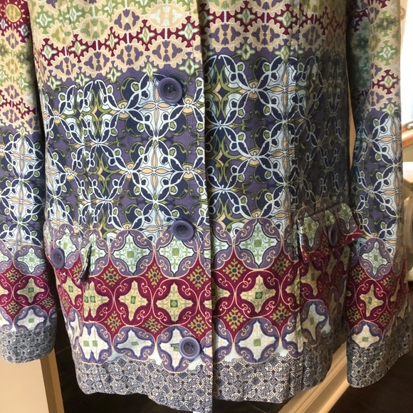 Christopher and Banks Petite XL Button Down colorful Jacket - Picture 6 of 11